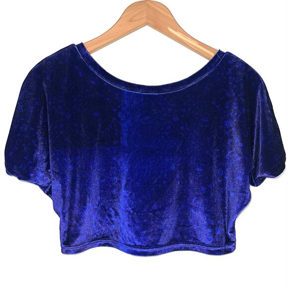 Rebel Athletics Youth Purple Printed Stretch Velvet Cheer Crop Top Size YL - Picture 8 of 10